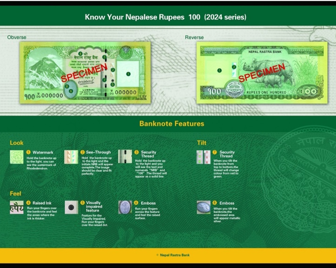 एक सय रुपैयाँको नयाँ नोट चलनचल्तीमा